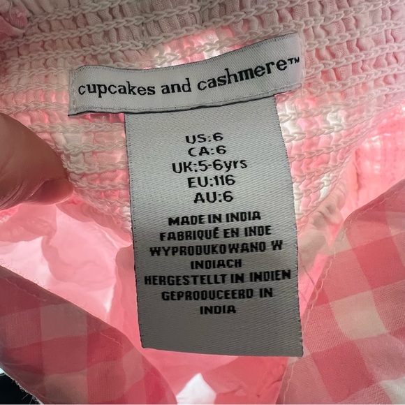 Cupcakes & Cashmere Pink Gingham Dress Bow Back Easter Spring Sleeveless - Picture 5 of 7